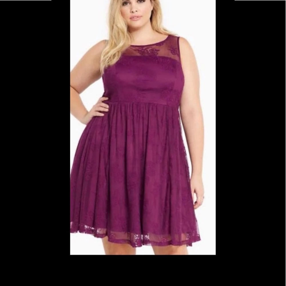 Elegant Purple Lace Dress